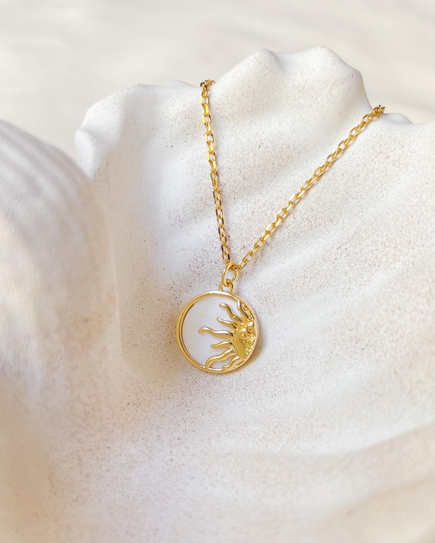 Sun and Moon Necklaces | Best Friend Necklace 18k Plated Gold