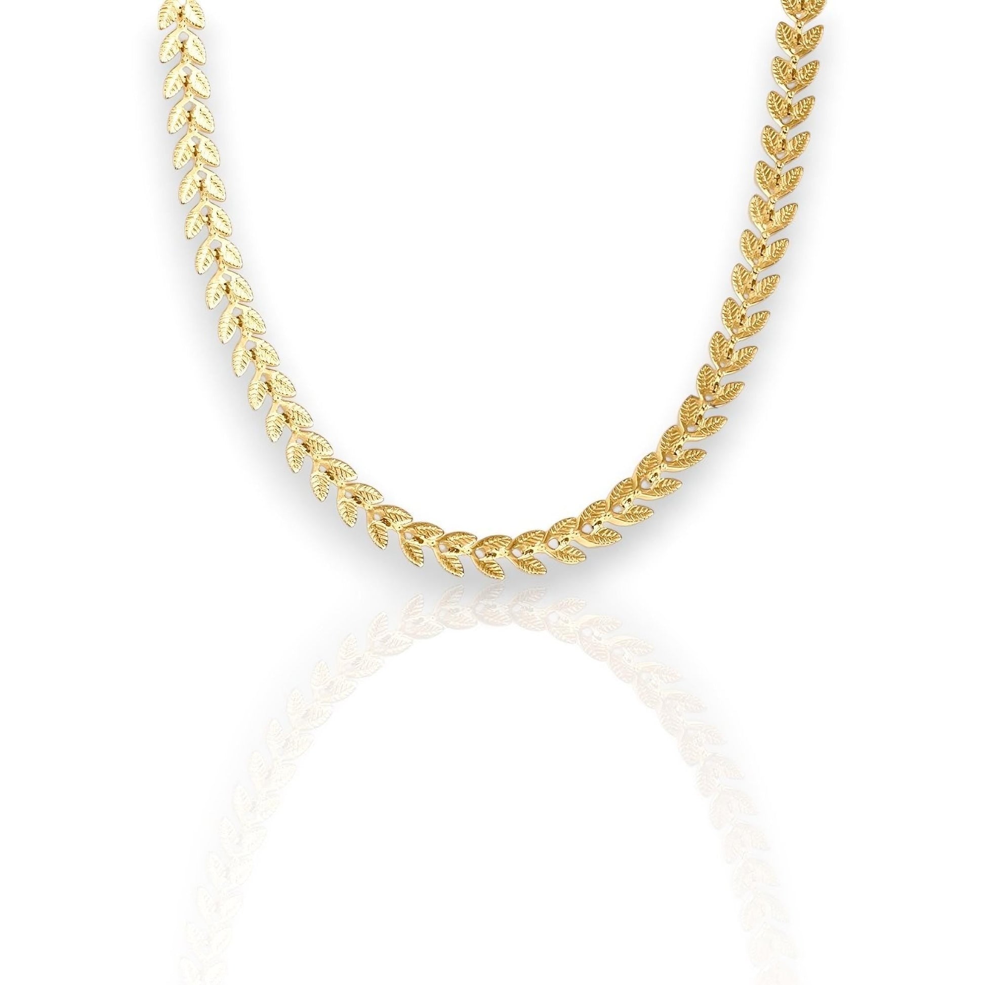 Gold & Silver Leaves Necklace | Premium Stainless Steel Laurel Wreath | Greco-Roman Goddess Jewelry Gift