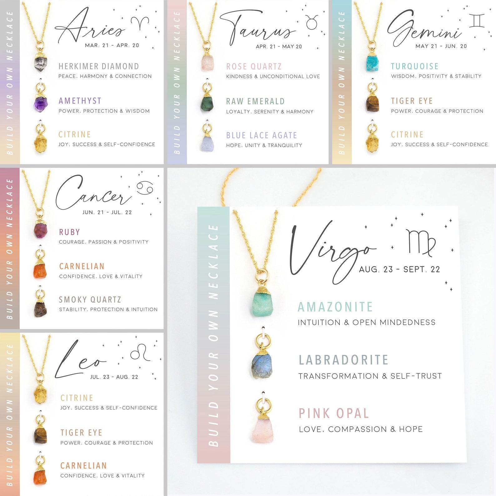 Zodiac Birthstone Necklace