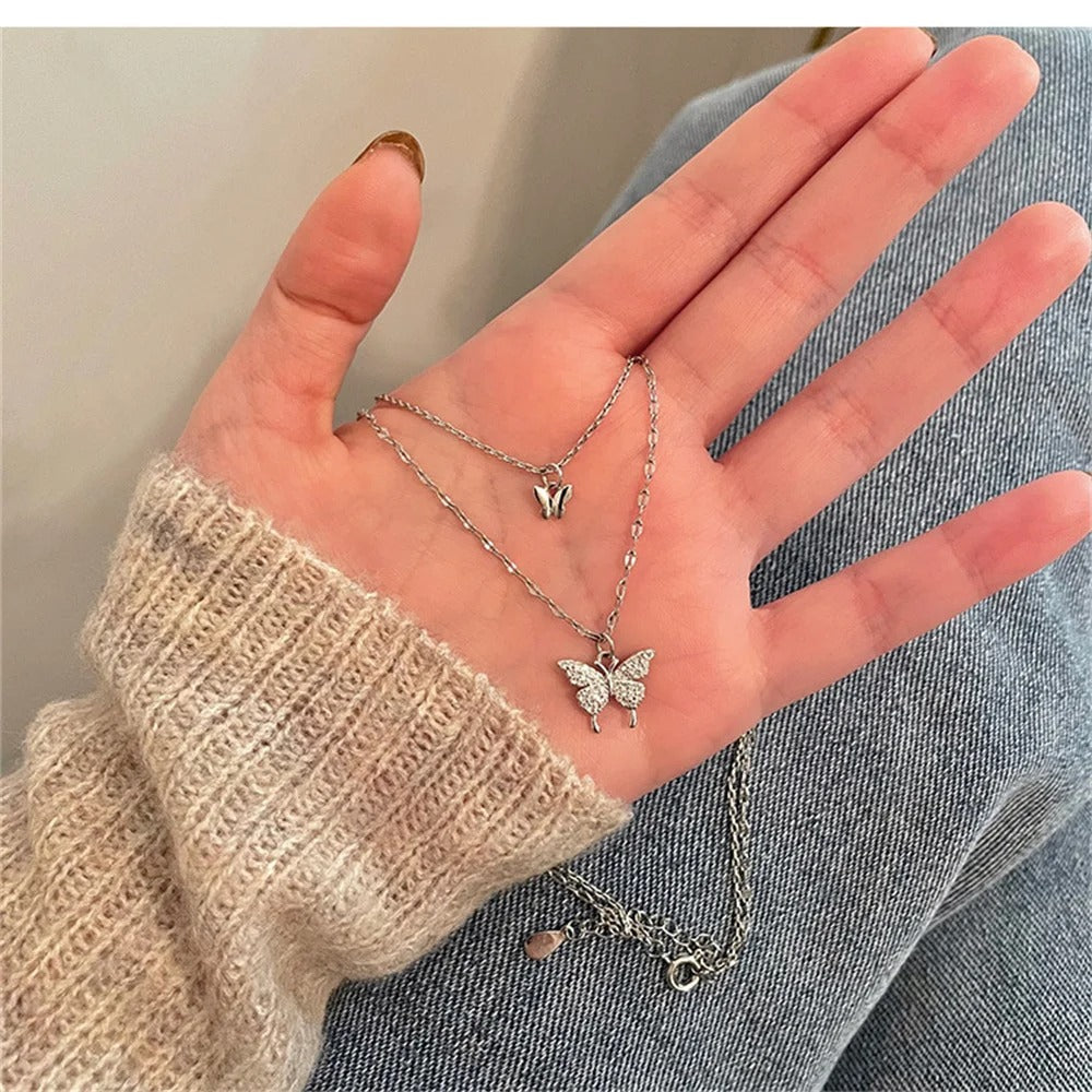 Butterfly Layered Clavicle Necklace Spring Collection