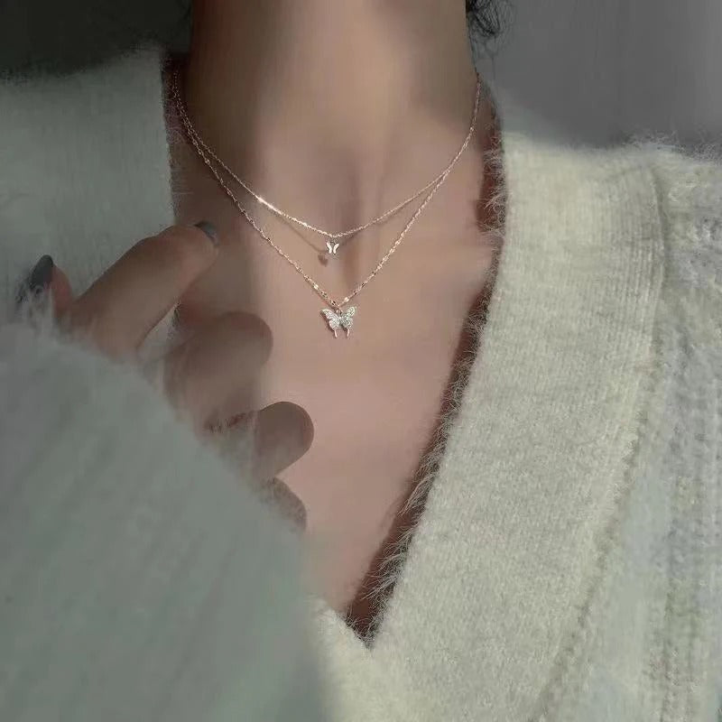 Butterfly Layered Clavicle Necklace Spring Collection