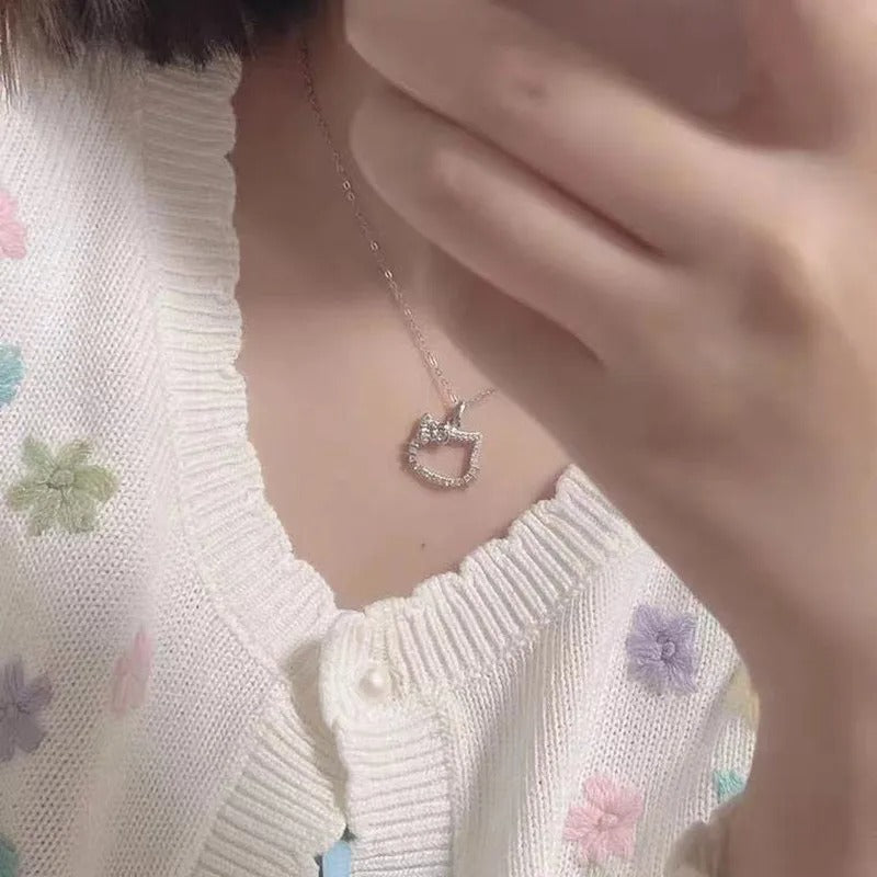 Hello Kitty Minimalistic Necklace | Sterling Zilver Elegantie