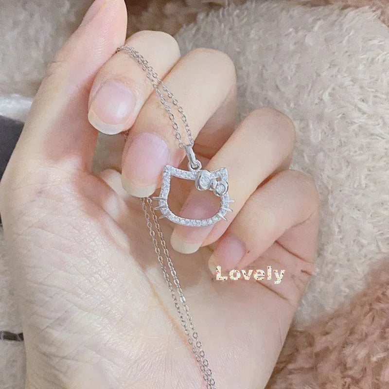 Hello Kitty Minimalistic Necklace | Sterling Zilver Elegantie