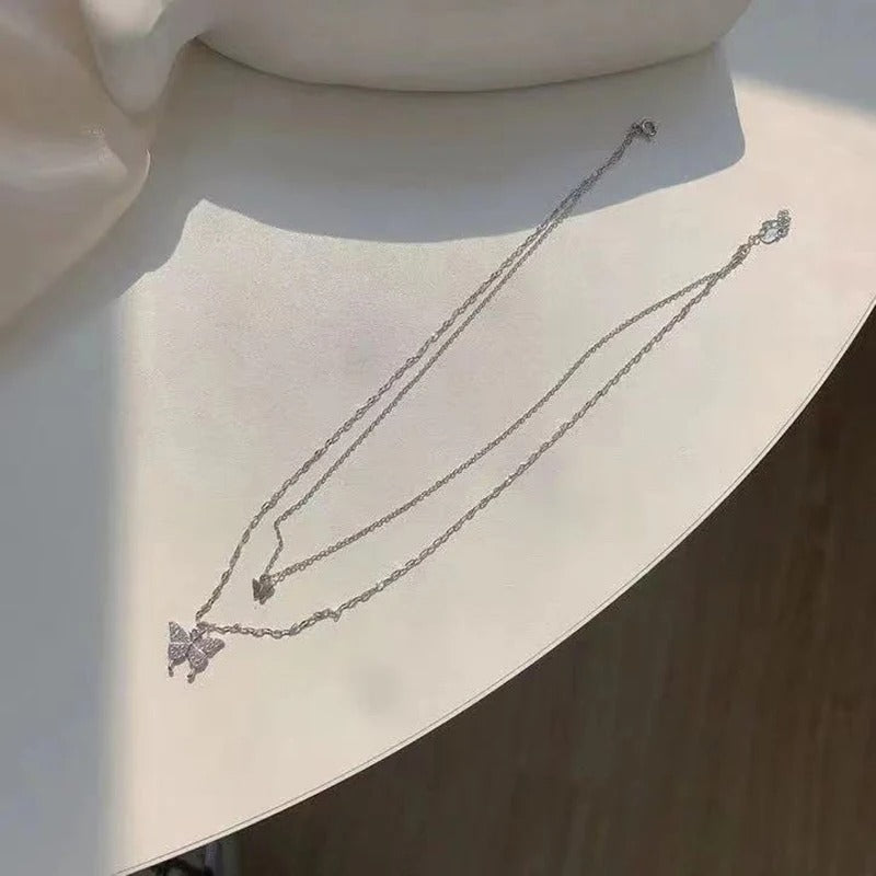 Butterfly Layered Clavicle Necklace Spring Collection