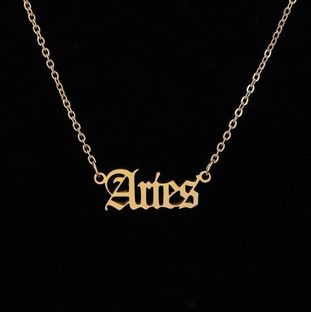 Zodiac Script Necklace