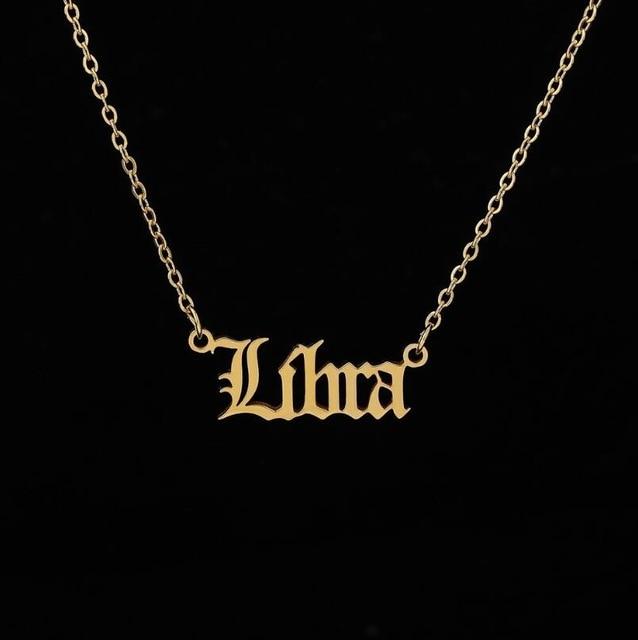 Zodiac Script Necklace